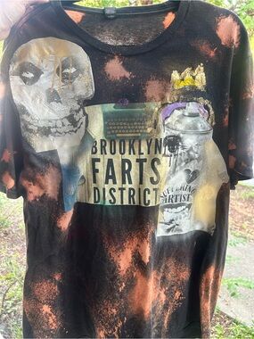 Hand Painted Brooklyn Farts District Graffiti Tee